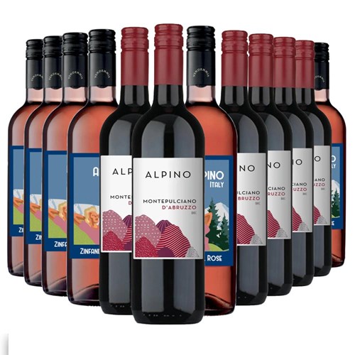 Case of 12 Mixed Alpino Red & Rose Italian Wine